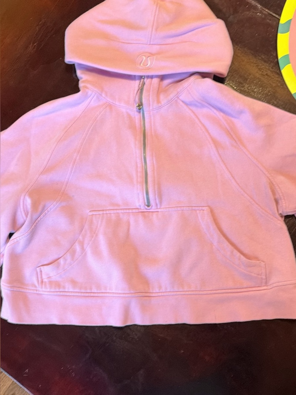 EUC lululemon athletica Light Pink Half-Zip Hoodie Scuba